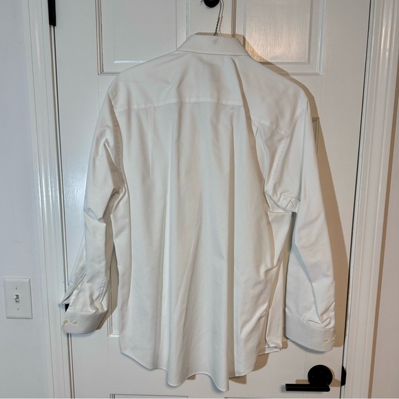 David Donahue | Men’s Button-Down Dress Shirt, White, Size 17 - EUC - Picture 2 of 7